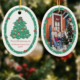 Houses & Bows Tree First Christmas New Home Ceramic Tree Decoration