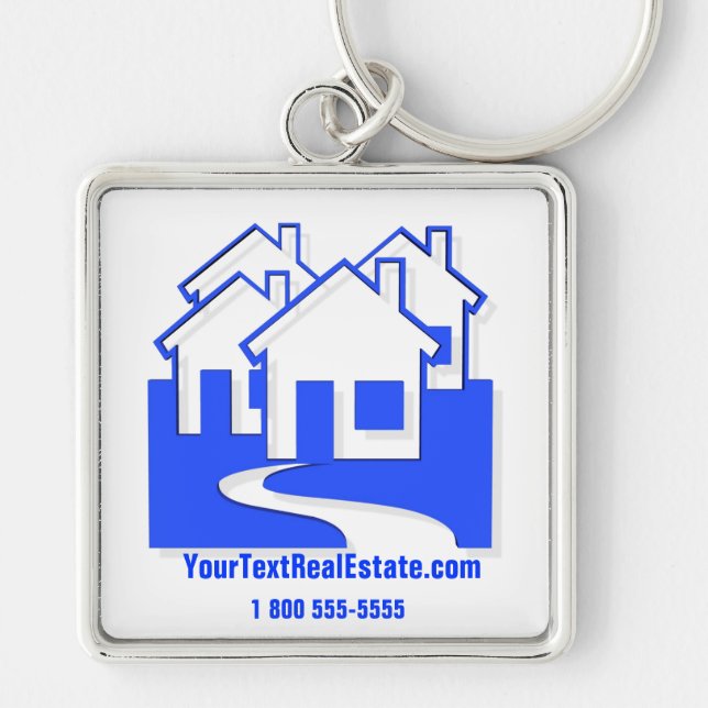 Houses Button Keychain (Front)
