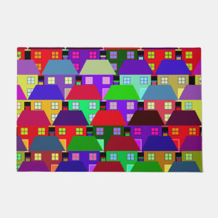 HOUSES COLORFUL HOME COMMUNITY DOORMAT
