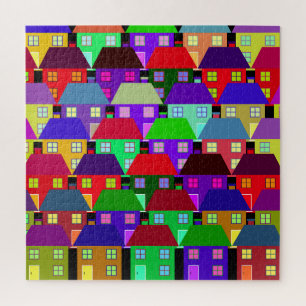 HOUSES COLORFUL HOME COMMUNITY  JIGSAW PUZZLE
