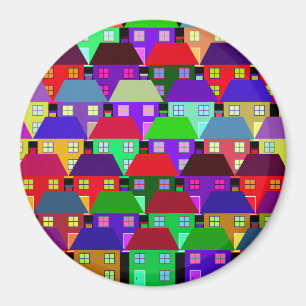 HOUSES COLORFUL HOME COMMUNITY MAGNET