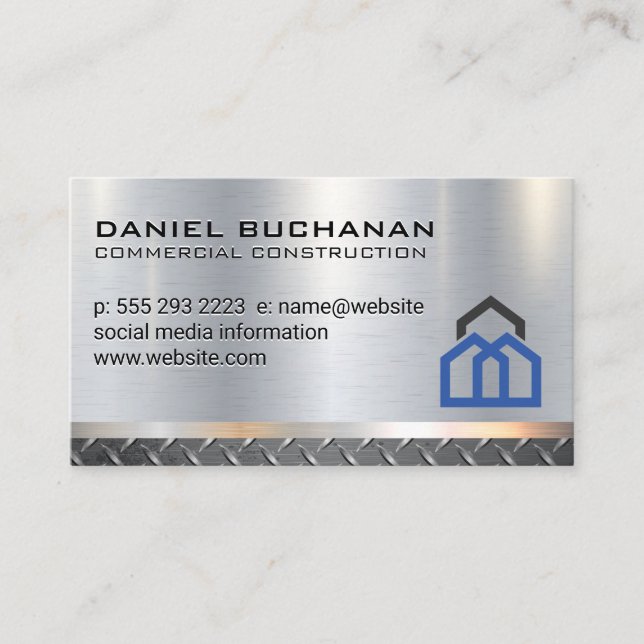 Houses | Construction Material Metal Steel Business Card (Front)