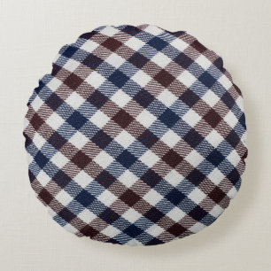 Houses decorated and lighted. Christmas at nightch Round Cushion