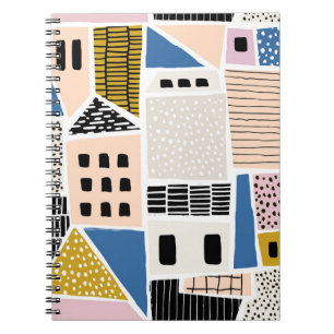 Houses Hand Drawn Seamless Abstract Notebook