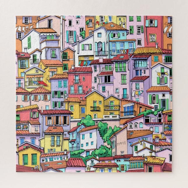 Houses Homes Colourful Cartoon Collage Jigsaw Puzzle (Vertical)