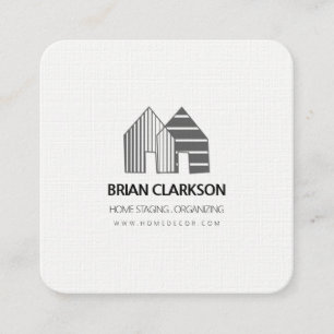 Houses IN A ROW Geometric Professional Minimal Square Business Card