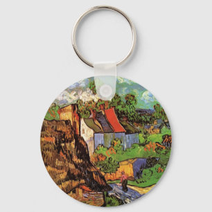 Houses in Auvers by Vincent van Gogh Key Ring