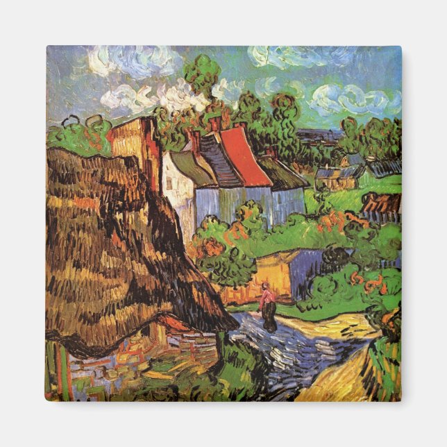 Houses in Auvers by Vincent van Gogh Magnet (Front)
