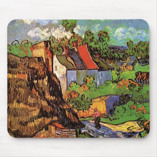 Houses in Auvers by Vincent van Gogh Mouse Mat (Front)