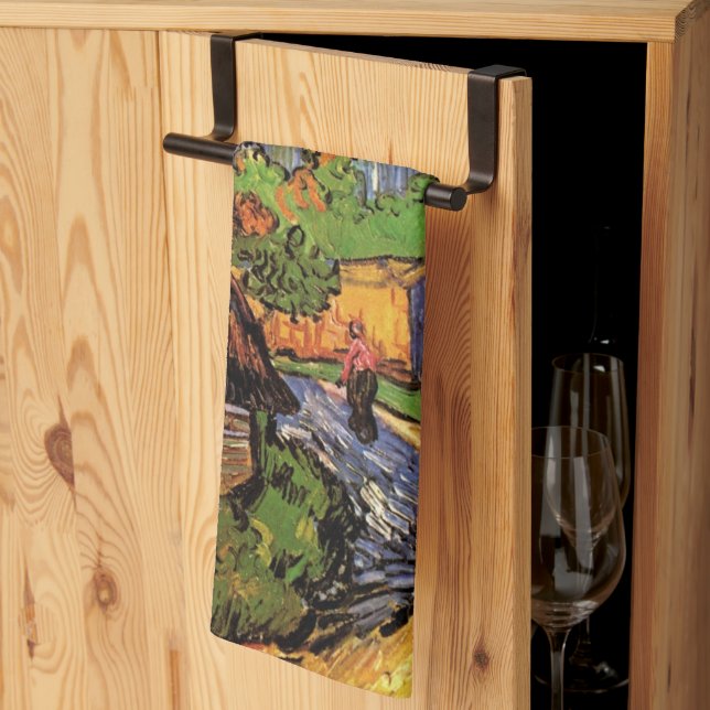 Houses in Auvers by Vincent van Gogh Tea Towel (Thirds Fold)