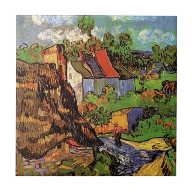Houses in Auvers by Vincent van Gogh Tile (Front)