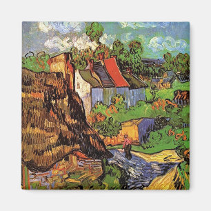 Houses in Auvers, Fine art by Vincent van Gogh. Magnet