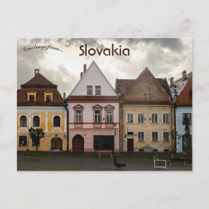 Houses in Bardejov Slovakia Postcard
