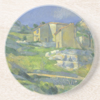 Houses in Provence by Paul Cezanne, Vintage Art Coaster