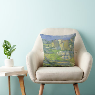 Houses in Provence by Paul Cezanne, Vintage Art Cushion