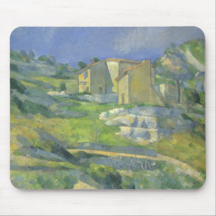 Houses in Provence by Paul Cezanne, Vintage Art Mouse Mat