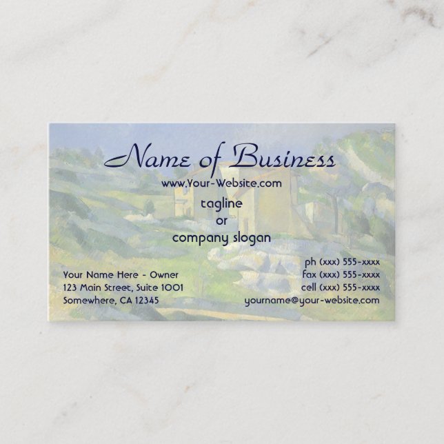 Houses in Provence; the Riaux Valley by Cezanne Business Card (Front)