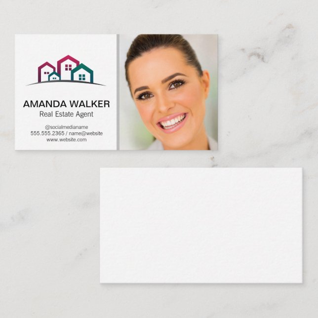 Houses Logo | Realtor Picture Business Card (Front/Back)
