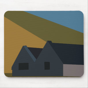 Houses Mountains Nature Landscape Mouse Mat