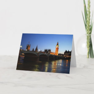 Houses of Parliament and Big Ben at night Card