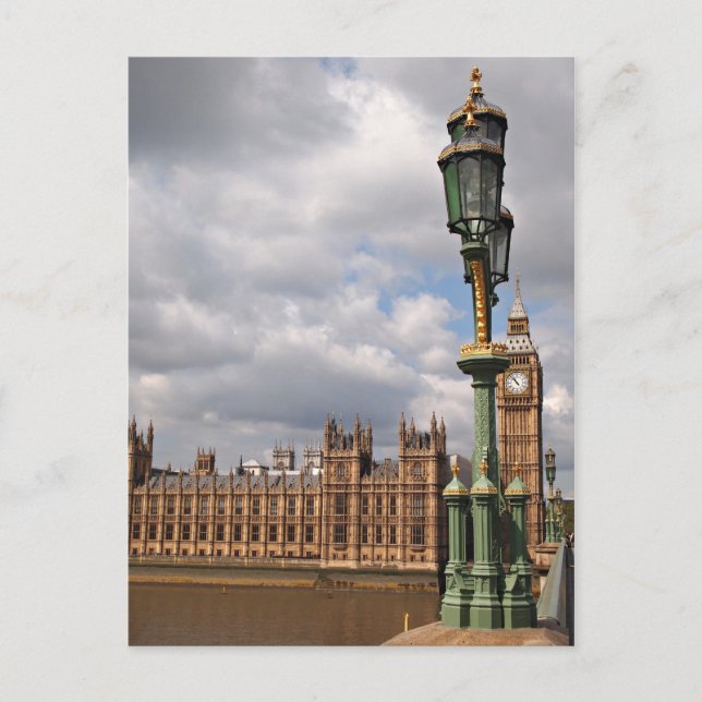 Houses of parliament and Big Ben vertical postcard (Front)