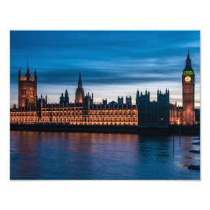 Houses of Parliament & Big Ben, London, England Photo Print