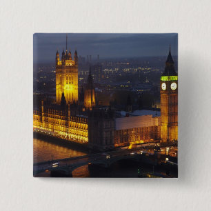Houses of Parliament, Big Ben, Westminster 15 Cm Square Badge