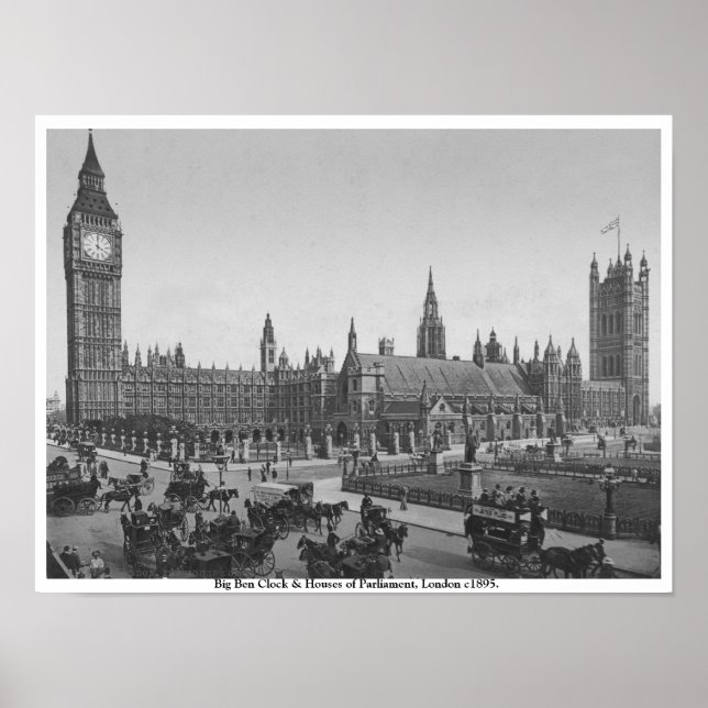 Houses Of Parliament c1895, Vintage London Poster (Front)