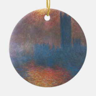 Houses of Parliament, London by Claude Monet Ceramic Tree Decoration