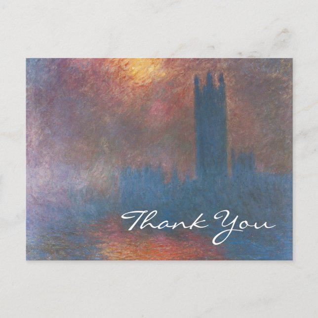 Houses of Parliament, London by Monet, Thank You Postcard (Front)