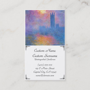 Houses of Parliament, London, Sun Breaking Through Business Card
