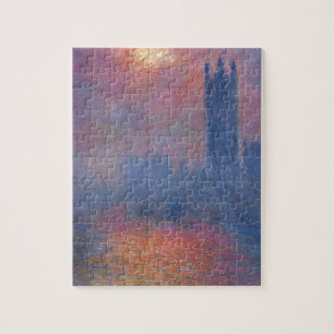 Houses of Parliament, London, Sun Breaking Through Jigsaw Puzzle