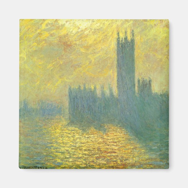 Houses of Parliament, Stormy Sky by Claude Monet Magnet (Front)