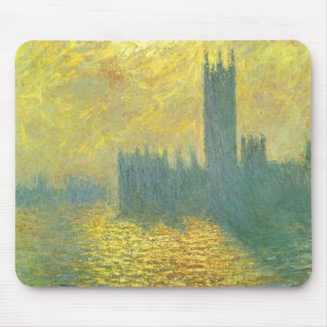 Houses of Parliament, Stormy Sky by Claude Monet Mouse Mat (Front)