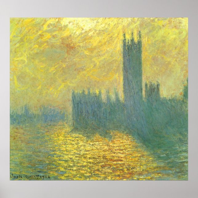 Houses of Parliament, Stormy Sky by Claude Monet Poster (Front)