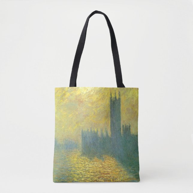 Houses of Parliament, Stormy Sky by Claude Monet Tote Bag (Front)