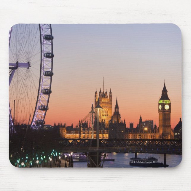 Houses of Parliament & the London Eye Mouse Mat (Front)
