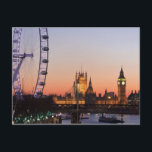 Houses of Parliament & the London Eye Postcard<br><div class="desc">Travel photography.  City photography.  Famous cities!  Big ben. Houses of Parliament & London Eye,  Westminster,  London,  UK | Peter Adams | AssetID: 84935974</div>