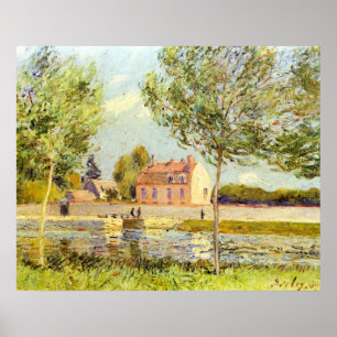 Houses on the banks of the Loing by Alfred Sisley Poster