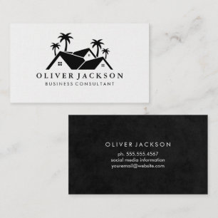 Houses Palm Trees Logo Business Card
