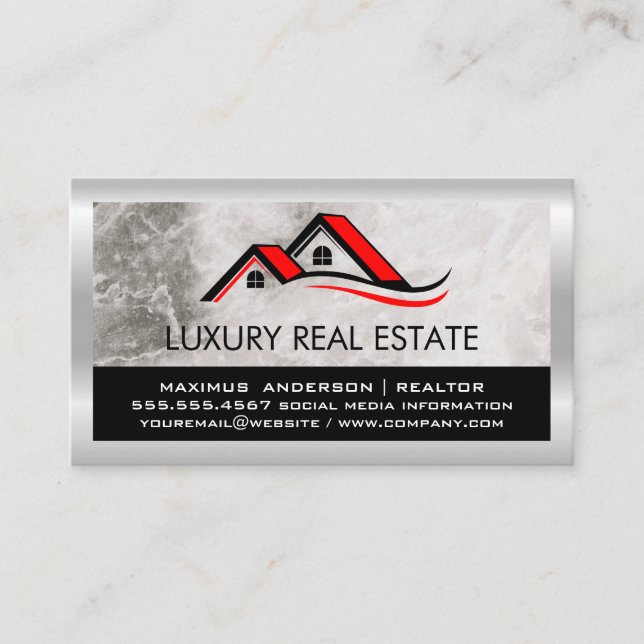 Houses Roof Top Logos Business Card (Front)