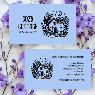 Housesitter Petsitter Home Cute Cottage Art Custom Business Card