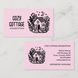 Housesitter Petsitter Home Cute Cottage Art Custom Business Card