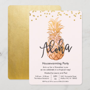 Housewarming Aloha Luau Hawaiian Party Invitation