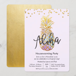 Housewarming Aloha Luau Hawaiian Party Invitation