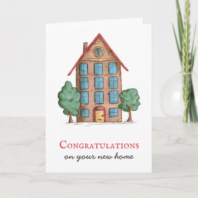 Housewarming Apartment Building  Card (Front)