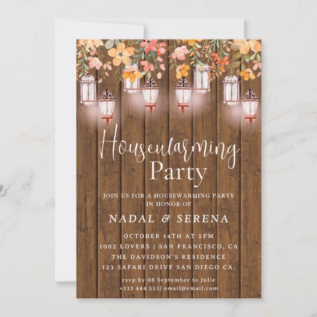 Housewarming BBQ Mason Jar Invitation (Front)