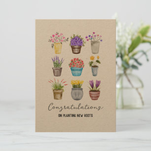 Housewarming Congratulations Rustic Country Kraft Card