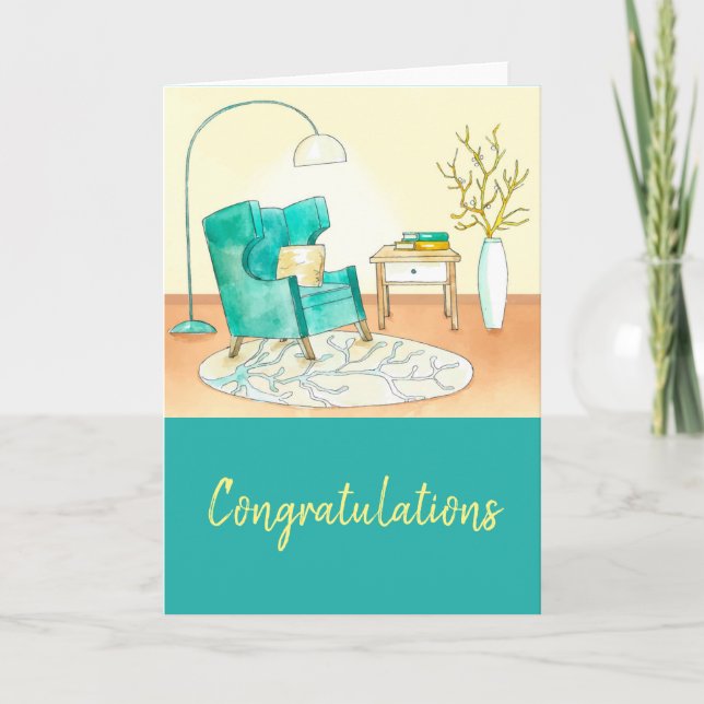 Housewarming cute furniture card (Front)