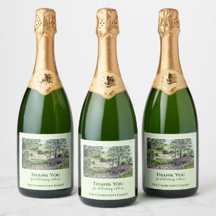 Housewarming Farmhouse Thirlmere Lake District UK Sparkling Wine Label